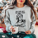  1950's Christmas Wine Pun Humor Bella Canvas Sweater