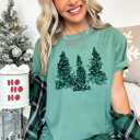 Small (UNISEX) Christmas Trees: Light Green Trendy Christmas T-Shirts, Santa, Reindeer, Gingerbread, and Festive Holiday Graphic Tees for Cookie Exchanges, Christmas Lights, and Holiday Gifts