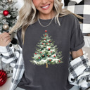 Small (UNISEX) Christmas Tree: Pepper Vintage Christmas T-Shirts – Retro Holiday Tees with Santa, Snowman, Reindeer, and Festive Nostalgia