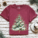 Small (UNISEX) Christmas Tree: Chili Vintage Christmas T-Shirts – Retro Holiday Tees with Santa, Snowman, Reindeer, and Festive Nostalgia