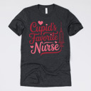 Small (UNISEX) Cupid's Favorite Nurse: Heather Charcoal Nurse Valentine’s Day Graphic Tees – Cute Group Nurse Tshirts, Medical Staff Shirts, Sweetheart Hospital Unit Tees, Labor and Delivery Valentines