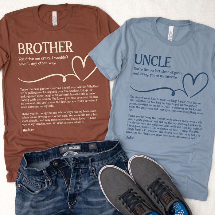 Personalized Letter Tees for Dad, Grandpa, Uncle, or Brother – Sentimental Gift for Father Figures