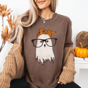 Small (UNISEX) Ghost: Brown Trendy Fall and Halloween T-Shirts – Cute Spooky Season Graphic Tees for Moms, Teachers, Pumpkin Patch, and 31 Days of Halloween