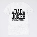 Medium (UNISEX) Dad Jokes It's How Eye Roll-Black Ink: Ash Funny Graphic Tees for Awesome Dads