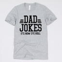 Medium (UNISEX) Dad Jokes It's How Eye Roll-Black Ink: Athletic Grey Funny Graphic Tees for Awesome Dads