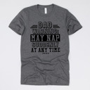 Medium (UNISEX) Dad May Nap Suddenly-Black Ink: Heather Grey Funny Graphic Tees for Awesome Dads