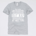 Medium (UNISEX) Dad May Nap Suddenly-White Ink: Athletic Grey Funny Graphic Tees for Awesome Dads