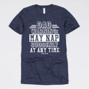Medium (UNISEX) Dad May Nap Suddenly-White Ink: Heather Midnight Navy Funny Graphic Tees for Awesome Dads