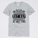 Medium (UNISEX) Dad May Nap Suddenly-Black Ink: Athletic Grey Funny Graphic Tees for Awesome Dads