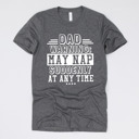 Medium (UNISEX) Dad May Nap Suddenly-White Ink: Heather Grey Funny Graphic Tees for Awesome Dads