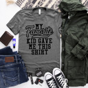 Medium Heather Grey (My Favorite Kid Gave Me This Shirt) Funny Graphic Tees for Awesome Dads