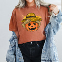 Small (UNISEX) Pumpkin Scarecrow: Yam Trendy Fall and Halloween T-Shirts – Cute Spooky Season Graphic Tees for Moms, Teachers, Pumpkin Patch, and 31 Days of Halloween