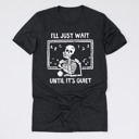 Small (UNISEX) Heather Charcoal: Skeleton Original Artist Halloween Teacher Tee – Funny Teacher Pun Shirt with Spooky Skeleton and Ghost Design, Favorite Teacher Halloween Top