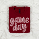 Small (UNISEX) Cardinal Red-White Ink Cozy Game Day Football Sweatshirt – for Fans, Sports Moms, Tailgates, Football Season Gift Idea