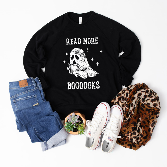 Funny Halloween Teacher Sweater – Spooky Skeleton and Ghost Design, Teacher Costume Top for Classroom, Pumpkin Patch, and Fall Parties