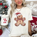 Small (UNISEX) Gingerbread Man: Ivory Trendy Christmas T-Shirts, Santa, Reindeer, Gingerbread, and Festive Holiday Graphic Tees for Cookie Exchanges, Christmas Lights, and Holiday Gifts