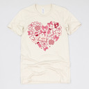 Small (UNISEX) Heart: Natural Valentine’s Day Teacher Graphic Tees – Cute Classroom Tshirts, Teacher Team Shirts, Hearts and Love Designs, School Valentine Celebration