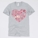 Small (UNISEX) Heart: Athletic Grey Valentine’s Day Teacher Graphic Tees – Cute Classroom Tshirts, Teacher Team Shirts, Hearts and Love Designs, School Valentine Celebration