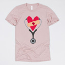 Small (UNISEX) Stethoscope Heart: Pink Gravel Valentine’s Day Nurse Graphic Tees – Cute Group Nurse Tshirts, Medical Valentine Shirts, Heart and Love Nurse Styles, Hospital Valentine Wear