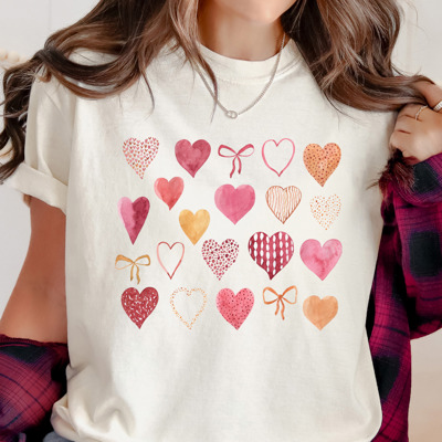 Little Love Valentine Hearts Comfort Colors Tee