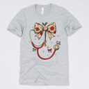 Small (UNISEX) Holiday Bow Stethoscope: Athletic Grey Christmas Nurse T-Shirts – Cute Holiday Gift Tees for Nurses, Labor and Delivery, CNAs, and Healthcare