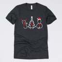 Small (UNISEX) Holiday Stethoscopes: Heather Charcoal Christmas Nurse T-Shirts – Festive Holiday Tees for Nurses, Medical Staff, and Holiday Gifts