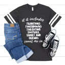  If It Includes Football Count Me In Sporty Prep Vintage Jersey Tee