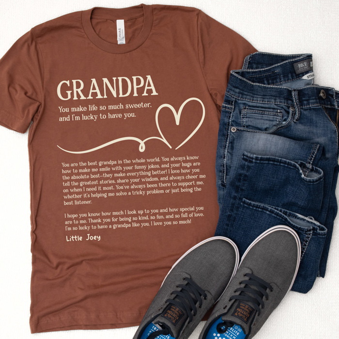Personalized Letter Tees for Dad, Grandpa, Uncle, or Brother – Sentimental Gift for Father Figures