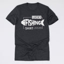 Medium Heather Charcoal (Lucky Fishing Shirt) Funny Dad Gift Tees for Father’s Day – Puns, Camping, Fishing, and Outdoorsy Humor