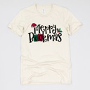 Small (UNISEX) Merry Bookmas: Natural Cozy Christmas Reading T-Shirts - Festive Holiday Book Lover Tees for Teachers, Librarians, Bookworms, and Cozy Gift Ideas