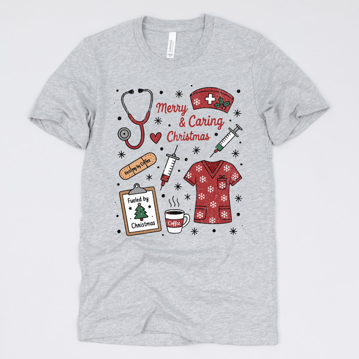 Christmas Nurse T-Shirts – Cute Holiday Gift Tees for Nurses, Labor and Delivery, CNAs, and Healthcare