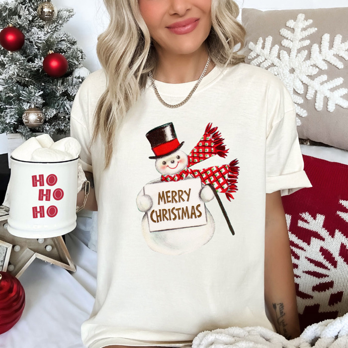 Vintage Christmas T-Shirts – Retro Holiday Tees with Santa, Snowman, Reindeer, and Festive Nostalgia