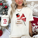 Small (UNISEX) Merry Christmas Snowman: Ivory Vintage Christmas T-Shirts – Retro Holiday Tees with Santa, Snowman, Reindeer, and Festive Nostalgia