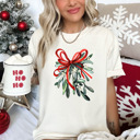 Small (UNISEX) Mistletoe: Ivory Trendy Christmas T-Shirts, Santa, Reindeer, Gingerbread, and Festive Holiday Graphic Tees for Cookie Exchanges, Christmas Lights, and Holiday Gifts