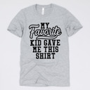 Medium (UNISEX) My Favorite Kid Gave Me This Shirt-Black Ink: Athletic Grey Funny Graphic Tees for Awesome Dads