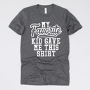 Medium (UNISEX) My Favorite Kid Gave Me This Shirt-White Ink: Heather Grey Funny Graphic Tees for Awesome Dads