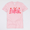Small (UNISEX) Nurse: Pink Valentine’s Day Nurse Graphic Tees – Cute Group Nurse Tshirts, Medical Valentine Shirts, Heart and Love Nurse Styles, Hospital Valentine Wear