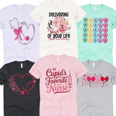 Nurse Valentine’s Day Graphic Tees – Cute Group Nurse Tshirts, Medical Staff Shirts, Sweetheart Hospital Unit Tees, Labor and Delivery Valentines