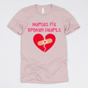 Small (UNISEX) Nurses Fix Broken Hearts: Pink Gravel Valentine’s Day Nurse Graphic Tees – Cute Group Nurse Tshirts, Medical Valentine Shirts, Heart and Love Nurse Styles, Hospital Valentine Wear