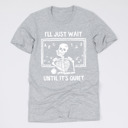 Small (UNISEX) Athletic Grey: Skeleton Original Artist Halloween Teacher Tee – Funny Teacher Pun Shirt with Spooky Skeleton and Ghost Design, Favorite Teacher Halloween Top