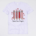 Small (UNISEX) Pencils: Lavender Dust Valentine’s Day Teacher Graphic Tees – Cute Classroom Tshirts, Teacher Team Shirts, Hearts and Love Designs, School Valentine Celebration