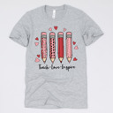 Small (UNISEX) Pencils: Athletic Grey Valentine’s Day Teacher Graphic Tees – Cute Classroom Tshirts, Teacher Team Shirts, Hearts and Love Designs, School Valentine Celebration