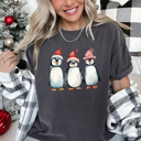 Small (UNISEX) Penguins: Pepper Vintage Christmas T-Shirts – Retro Holiday Tees with Santa, Snowman, Reindeer, and Festive Nostalgia
