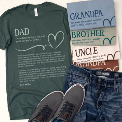 Personalized Letter Tees for Dad, Grandpa, Uncle, or Brother – Sentimental Gift for Father Figures