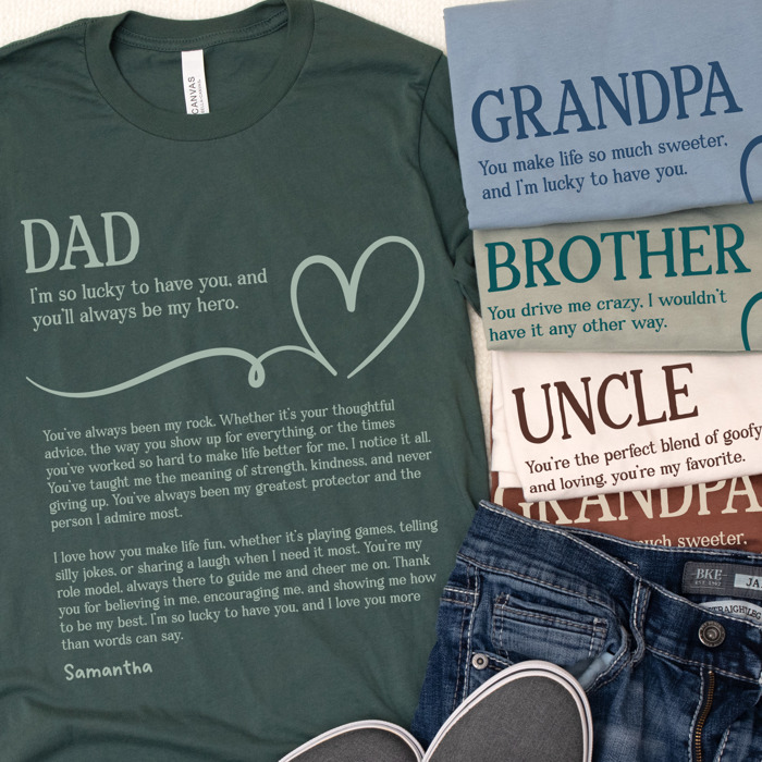 Personalized Letter Tees for Dad, Grandpa, Uncle, or Brother – Sentimental Gift for Father Figures