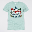 Small (UNISEX) Pharmacy Crew: Dusty Blue Christmas Medical Crew T-Shirts – Festive Holiday Tees for Nurses, Lab Techs, Pharmacists, Healthcare Teams and Xmas Gift Ideas