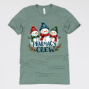 Small (UNISEX) Pharmacy Crew: Heather Sage Christmas Medical Crew T-Shirts – Festive Holiday Tees for Nurses, Lab Techs, Pharmacists, Healthcare Teams and Xmas Gift Ideas