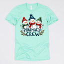 Small (UNISEX) Pharmacy Crew: Heather Mint Christmas Medical Crew T-Shirts – Festive Holiday Tees for Nurses, Lab Techs, Pharmacists, Healthcare Teams and Xmas Gift Ideas