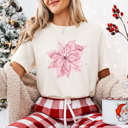  Vintage Poinsettia Holiday Bella Canvas Graphic Tee