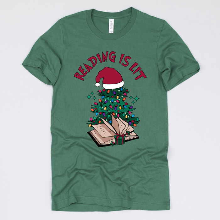 Cozy Christmas Reading T-Shirts - Festive Holiday Book Lover Tees for Teachers, Librarians, Bookworms, and Cozy Gift Ideas